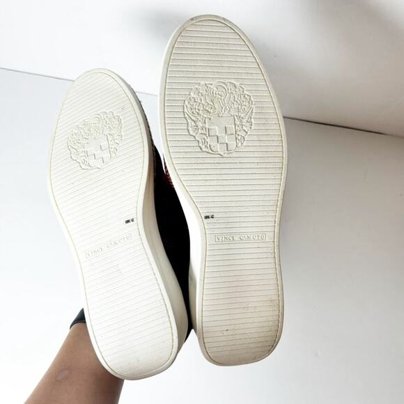 VINCE CAMUTO KNIT SNEAKERS WITH JUTE WRAP RED BLACK WOMEN SHOES SIZE 10 NEW - Picture 4 of 5